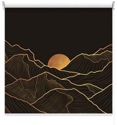Houseart Moon behind the black mountain, Line Art, Ρολοκουρτίνες, 100 x 42 εκ.